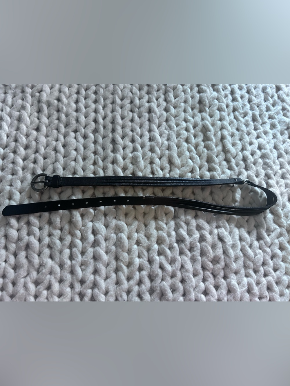 Express Black genuine leather skinny belt women’s size small S